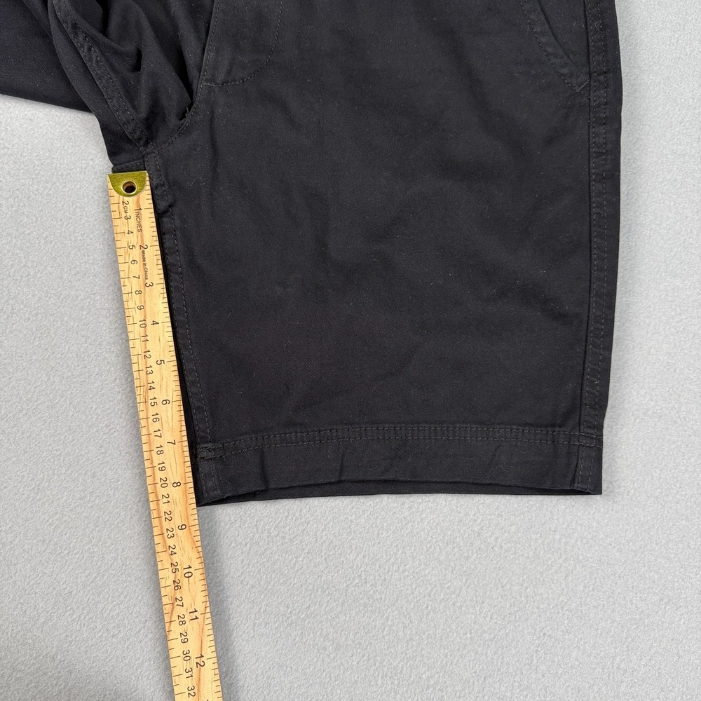 St Johns Bay Shorts Mens 32 Black Flat Front Chino Comfort Stretch 9" Inseam NWT - Picture 8 of 10